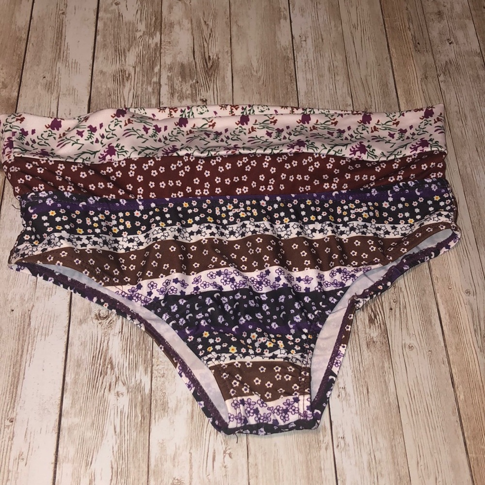 3/15 Pattern high waisted bikini bottoms